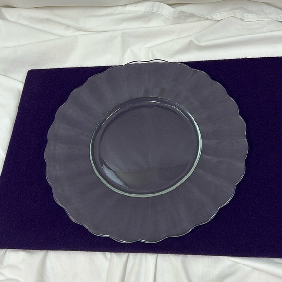Vintage Anchor Hocking Moments 14.5” Scalloped Edge Glass Platter - Picture 1 of 11